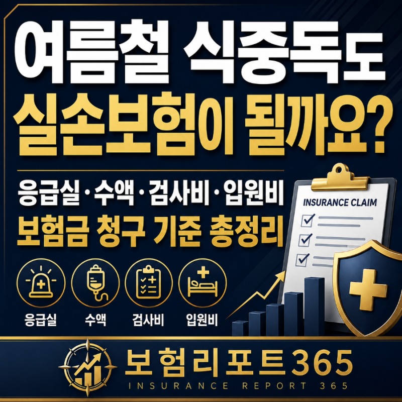 여름철 식중독도 실손보험이 될까요? 응급실 수액 검사비 입원비 보상 기준 총정리
