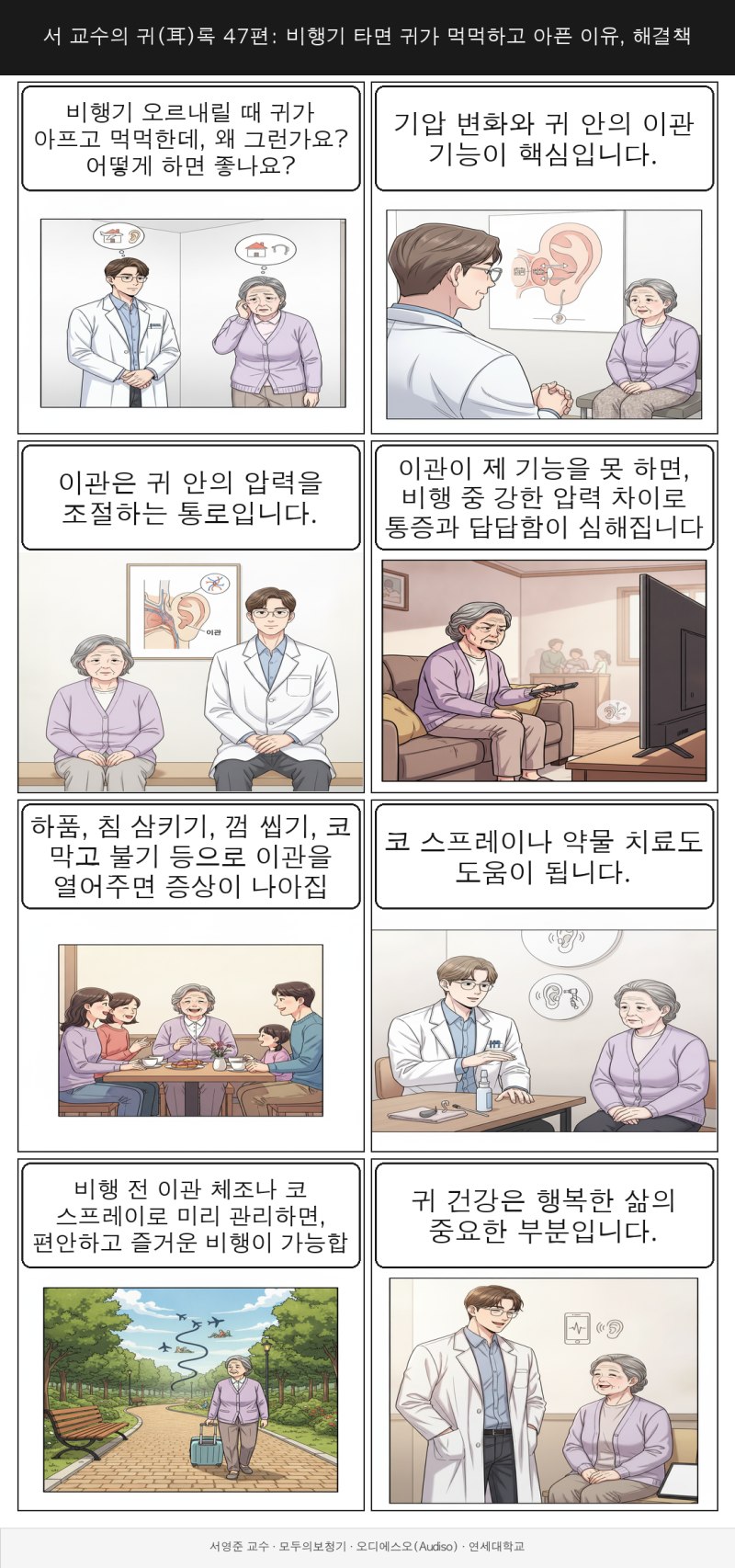 서 교수의 귀(耳)록 47편: 비행기 타면 귀가 먹먹하고 아픈 이유, 해결책