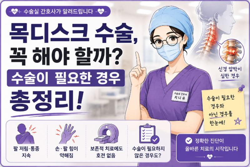 목디스크 수술, 꼭 해야 할까? 수술이 필요한 경우 총정리
