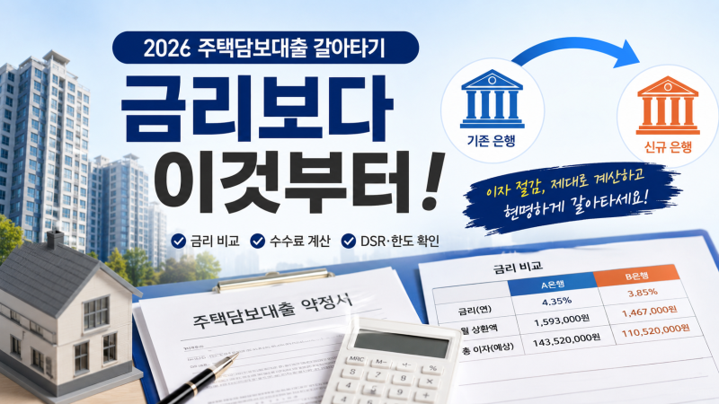 2026 주택담보대출 갈아타기, 금리보다 먼저 계산할 7가지