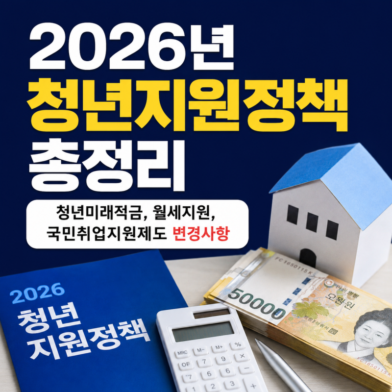 2026년 청년지원정책 총정리 (청년미래적금, 월세지원, 국민취업지원제도 변경사항)