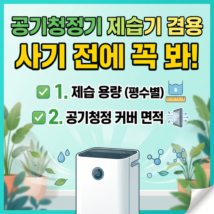 공기청정기 제습기 겸용, 사기 전에 꼭 봐야 할 5가지 체크리스트