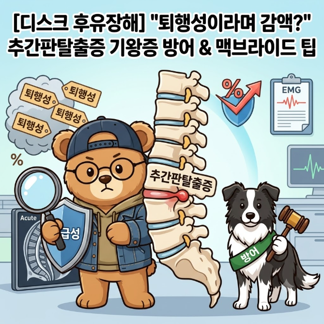 [디스크 후유장해] "퇴행성이라며 감액?" 추간판탈출증 기왕증 방어 & 맥브라이드 팁