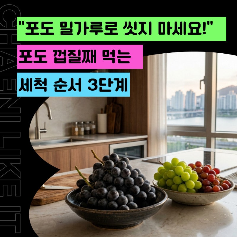 포도 밀가루로 씻지 마세요.. 껍질째 먹는 세척 순서 3단계