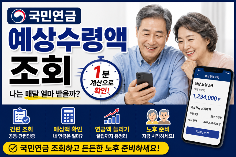 국민연금 예상수령액 얼마일까? 납부액·가입기간별 조회방법 정리