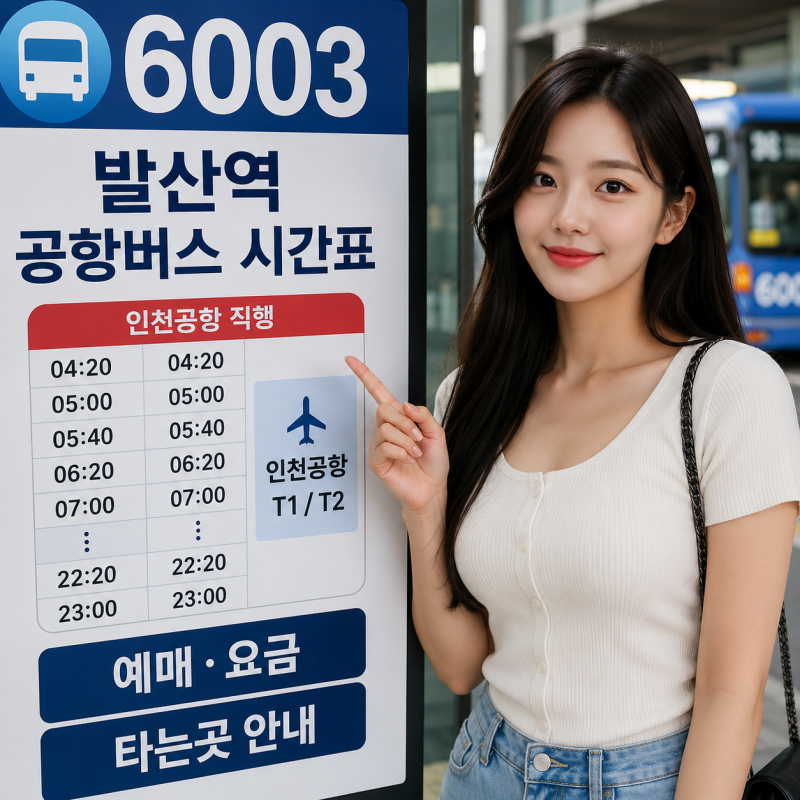 발산역 6003 공항버스 시간표｜인천공항 예매·요금·타는곳