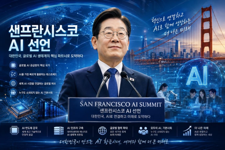 李<b>대통령</b> ‘<b>샌프란 AI 선언</b>’…대한민국, 대체불가 <b>AI</b> 공급망... 