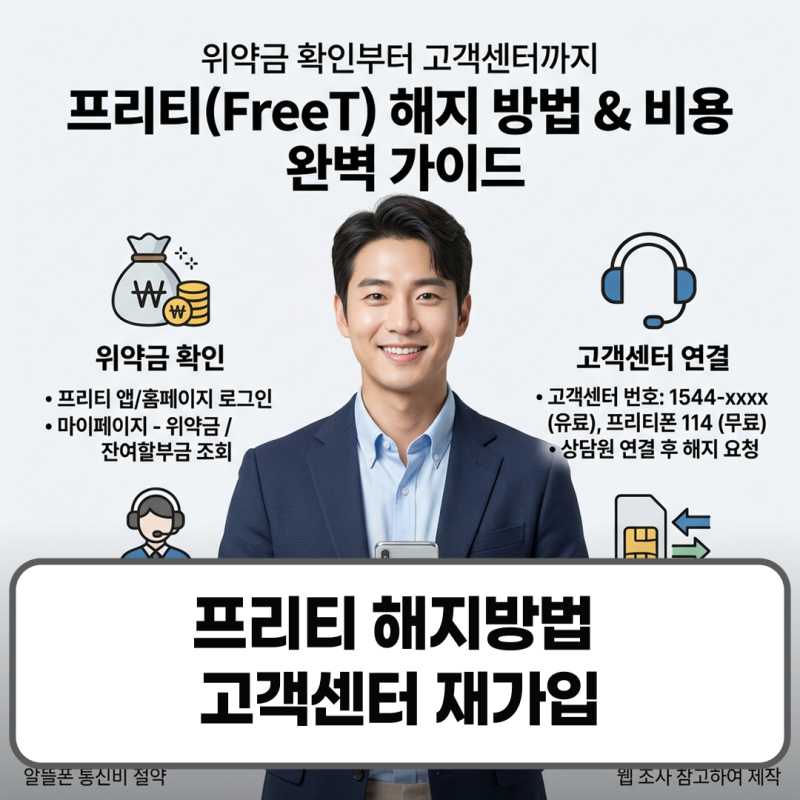 프리티 해지 방법 비용 고객센터 재가입 총정리