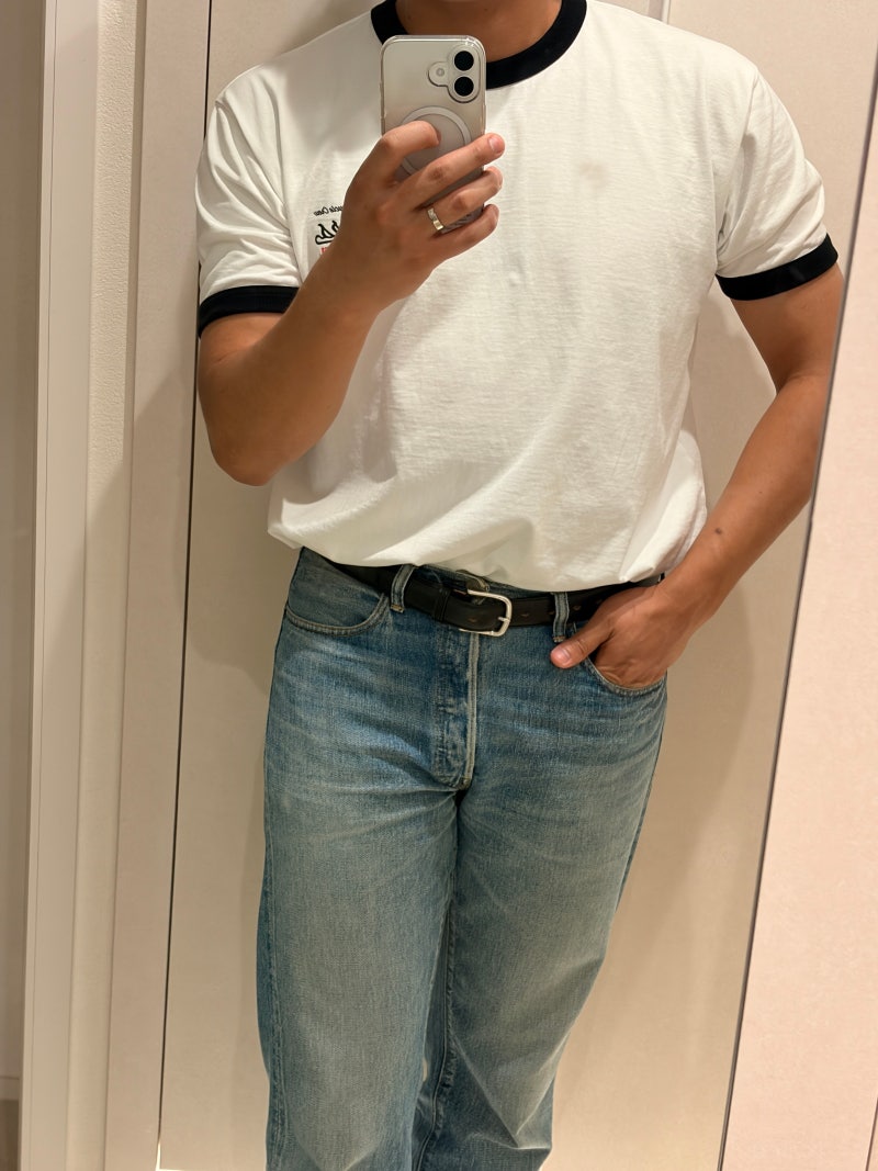 [아웃스탠딩 MOT SERIES TEE off white] 남편한테 선물하기 좋은 주우재 픽 반팔티 리뷰 및 코디 : XL ....