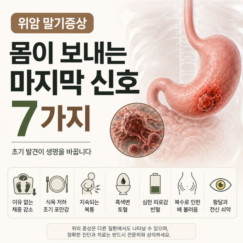 위암 말기증상, 몸이 보내는 마지막 신호 7가지