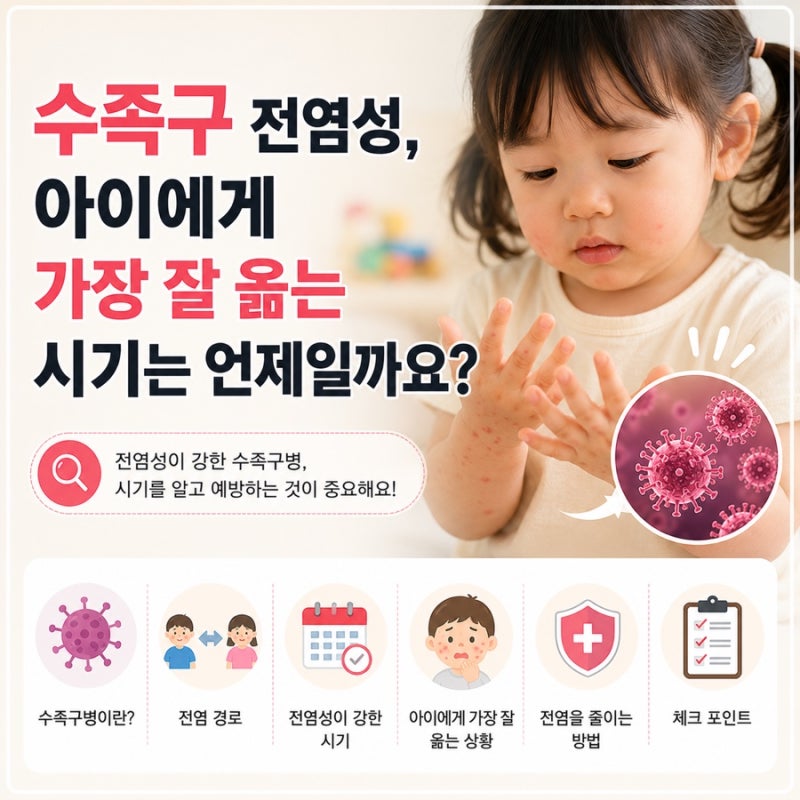수족구 전염성, 아이에게 가장 잘 옮는 시기는 언제일까요?