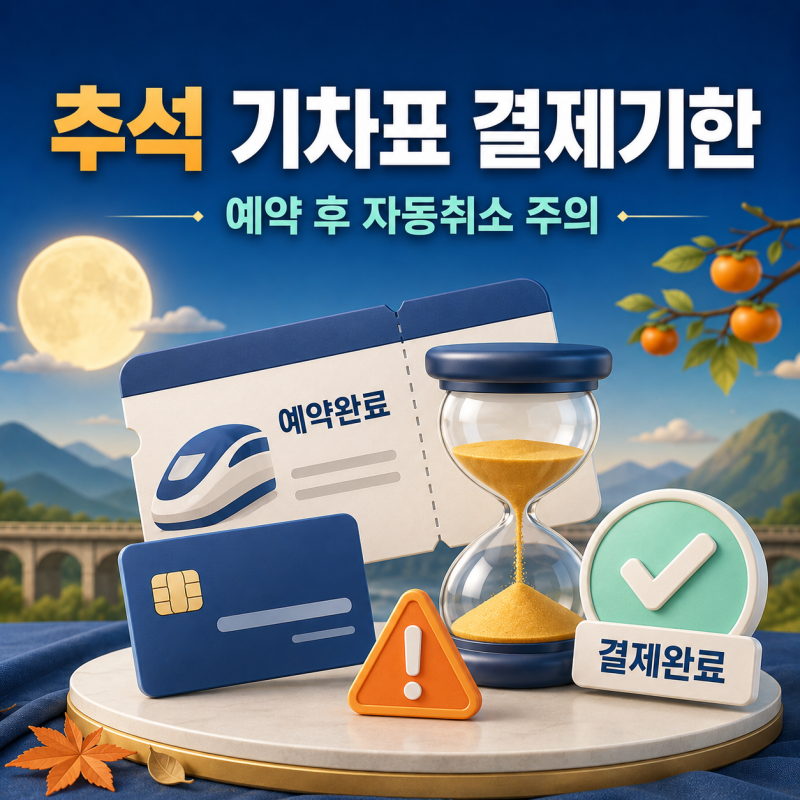 KTX 추석 기차표 결제기한, 예약하고도 자동취소되는 이유