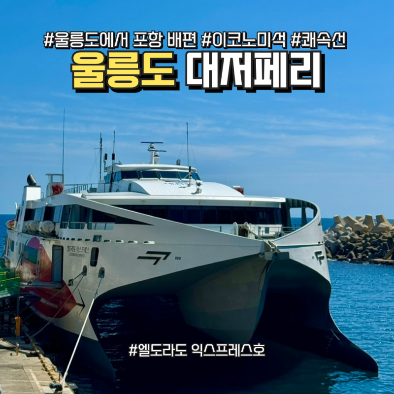 울릉도에서 포항 배편 ｜쾌속선 대저페리 엘도라도 익스프레스 이코노미 좌석·가격·소요시....