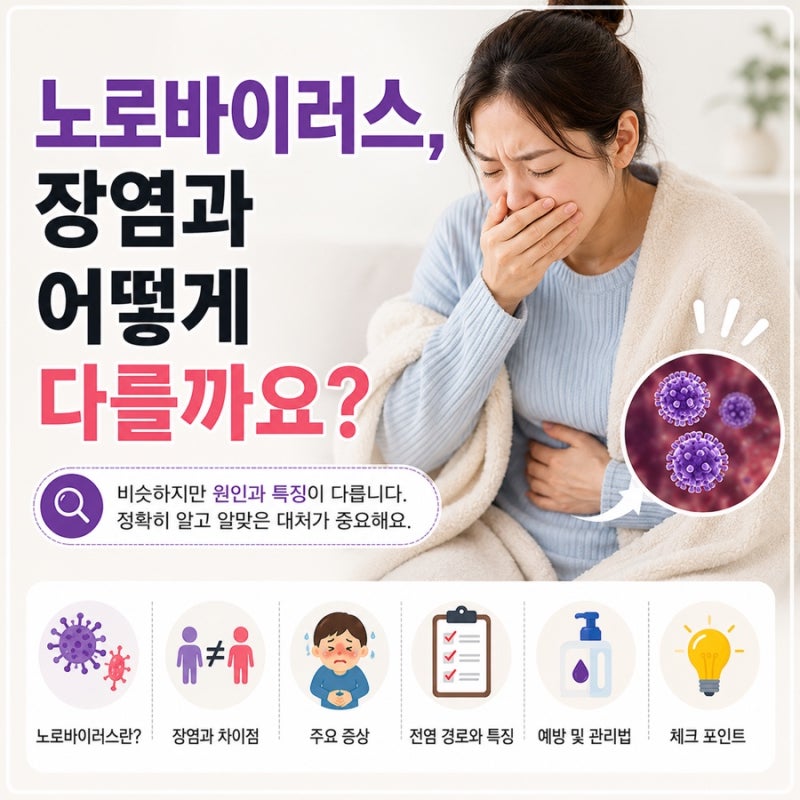 노로바이러스, 장염과 어떻게 다를까요?