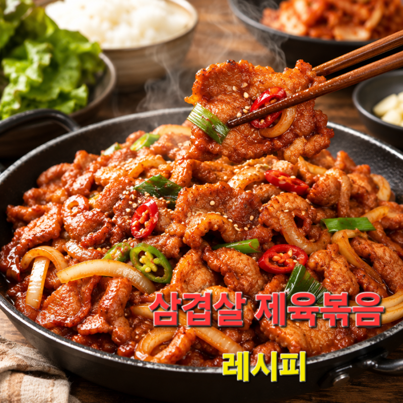 삼겹살 제육볶음 레시피: 잡내 싹 빼고 촉촉함만 남긴 황금양념장 비법!