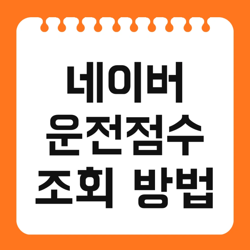네이버 운전점수 조회 방법 및 초기화 한번에 해결