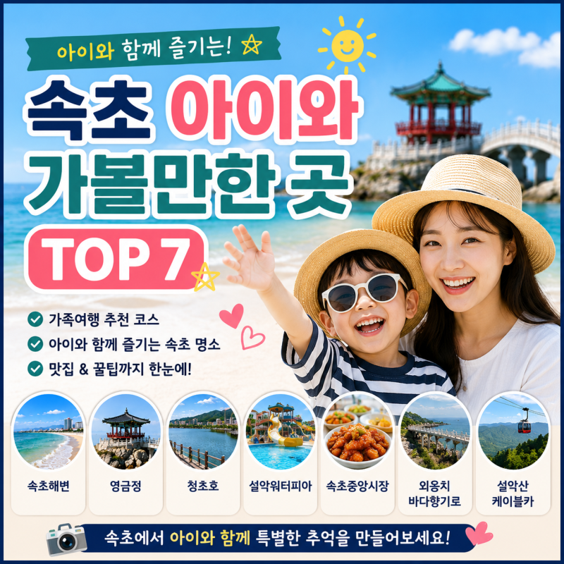 아이와 함께 가기 좋은 속초 여행지 TOP 7! 가족여행 추천 코스