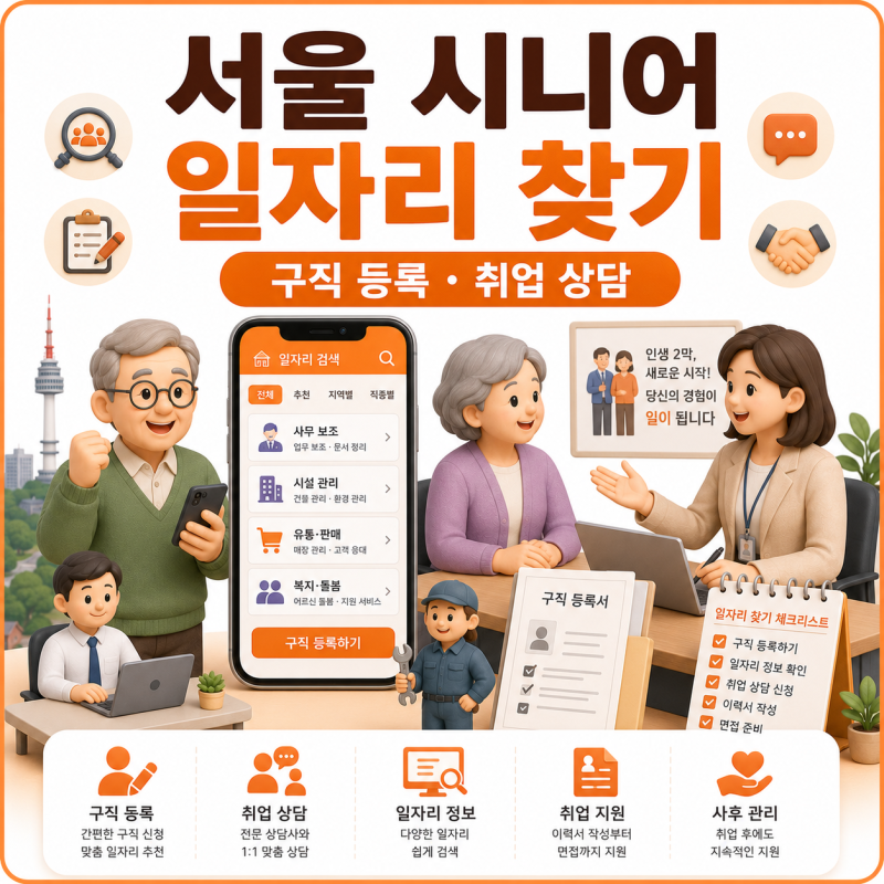 시니어 일자리 찾는 분들 서울시니어센터 활용해보세요