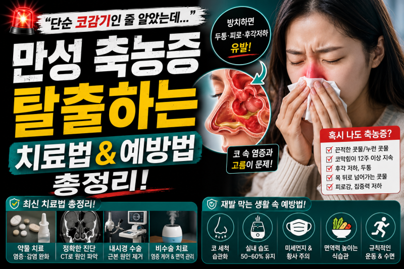 "단순 코감기인 줄 알았는데..." 만성 축농증 탈출하는 치료법 & 예방법 총정리
