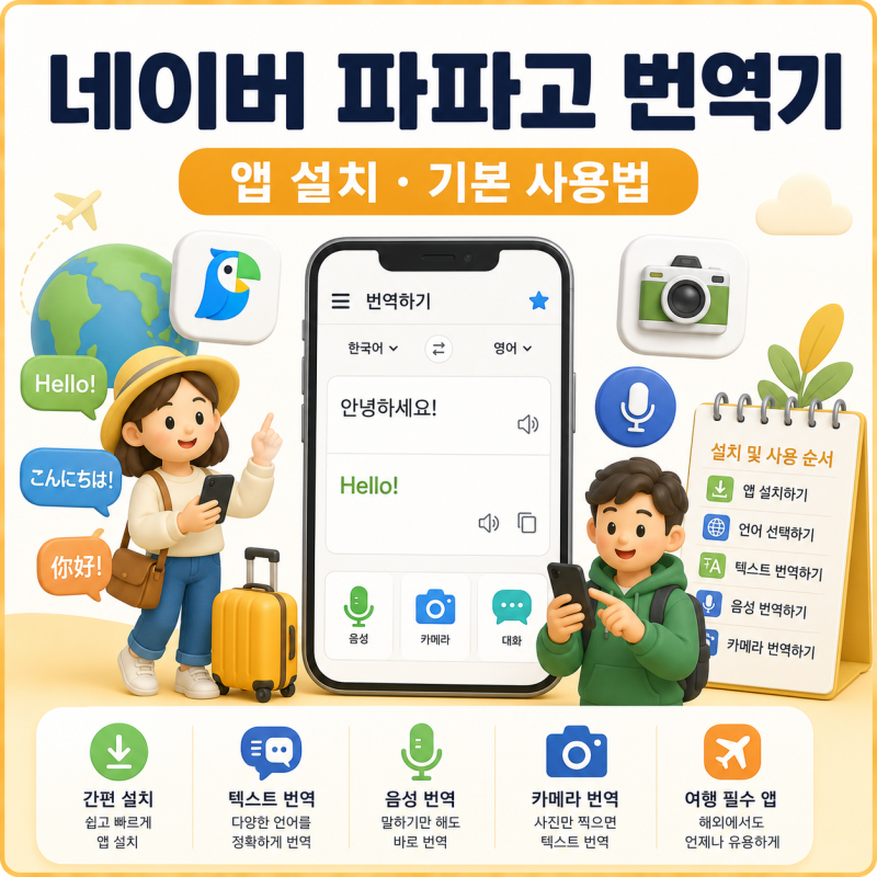 네이버 파파고 번역기 앱 설치 까는법