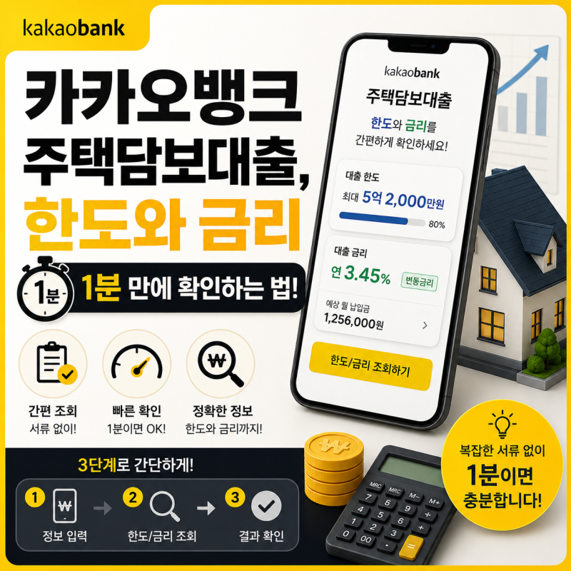 [내 집 마련의 기술] 카카오뱅크 주택담보대출, 한도와 금리 1분 만에 확인하는 법