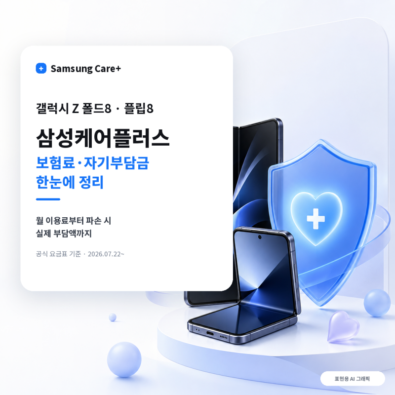 갤럭시 Z 폴드8·플립8 삼성케어플러스 보험료와 자기부담금 정리