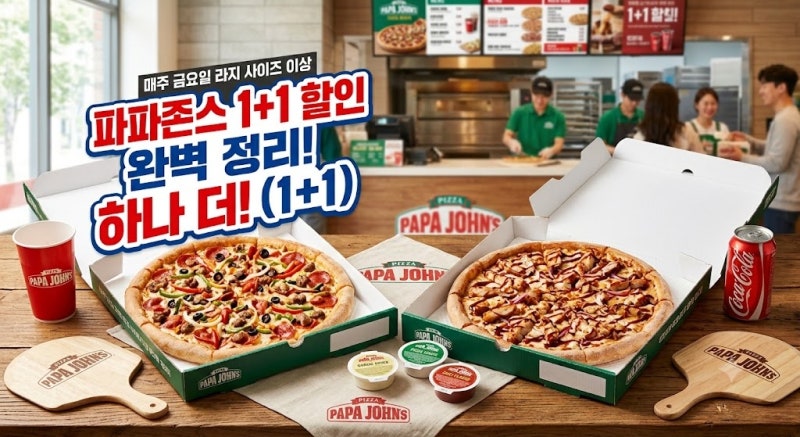 파파존스 1+1 할인 완벽 정리!
