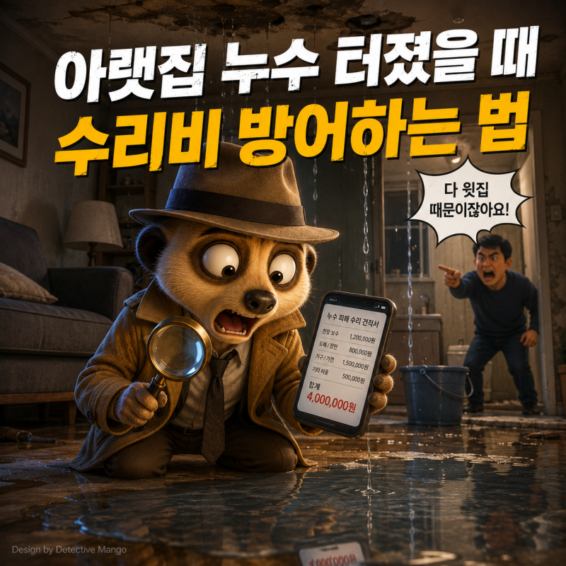 "아랫집 물 샌대요" 전·월세 누수 터졌을 때 내 돈 0원 드는 현실 대처법