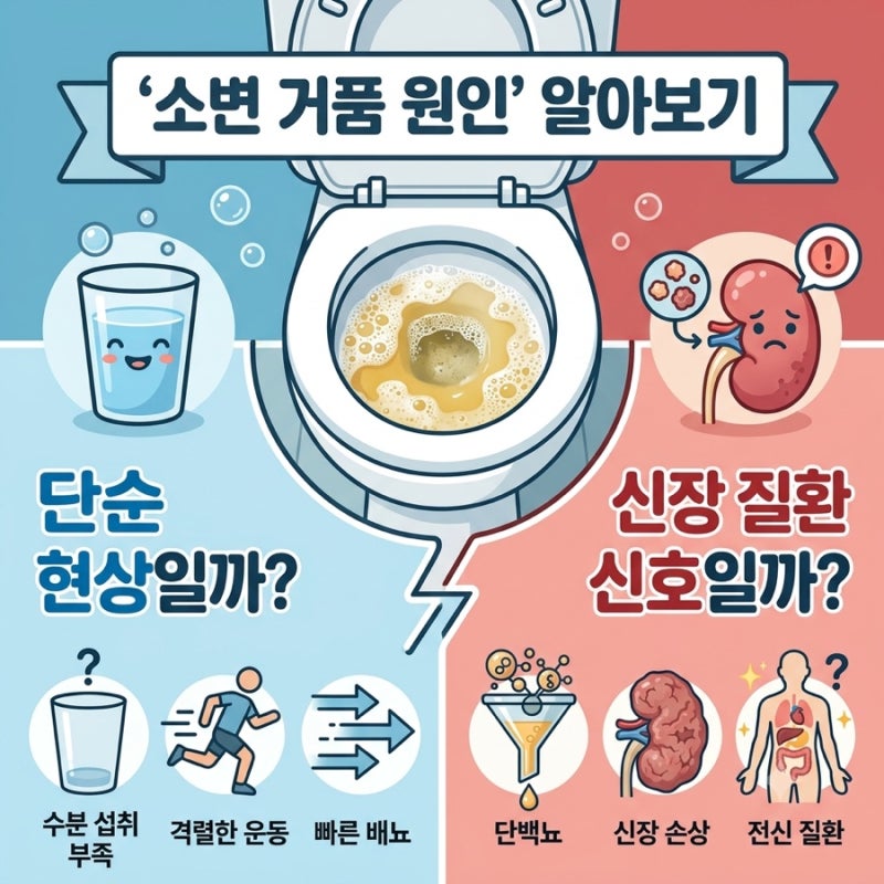 “소변 거품 원인“ 단순 현상일까? 신장 질환 신호일까?