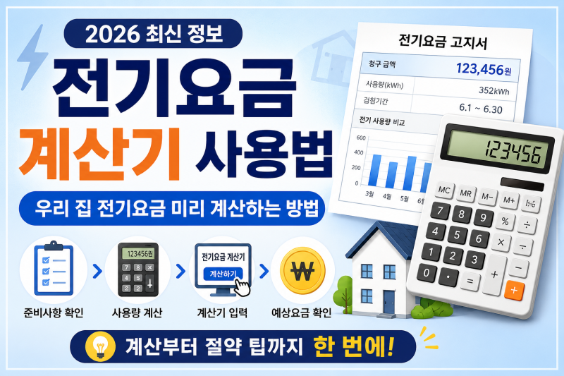 전기 요금 계산기 사용법｜우리 집 전기 요금 계산하는 방법 (2026 최신)