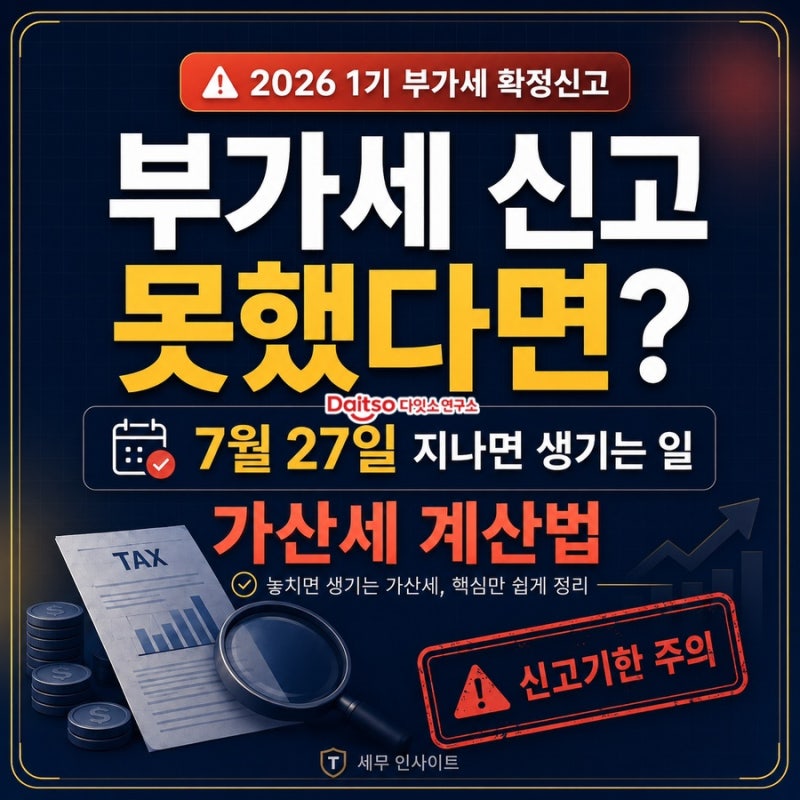부가세 신고 못했다면? 7월 27일 지나면 생기는 일 (가산세 계산법)