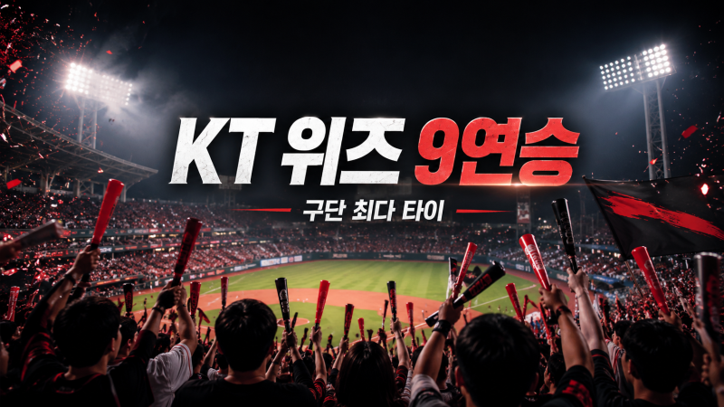 KT 위즈 9연승 구단 최다 타이 기록, 10연승 도전 경기 일정·순위 조회