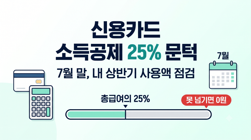 2026 신용카드 소득공제 총정리 | 총급여 25% 못 넘기면 0원, 홈택스로 내 상반기 사용액 직접 ....