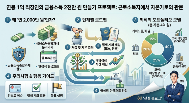 연봉 1억 직장인의 금융소득 연 2천만원 만들기