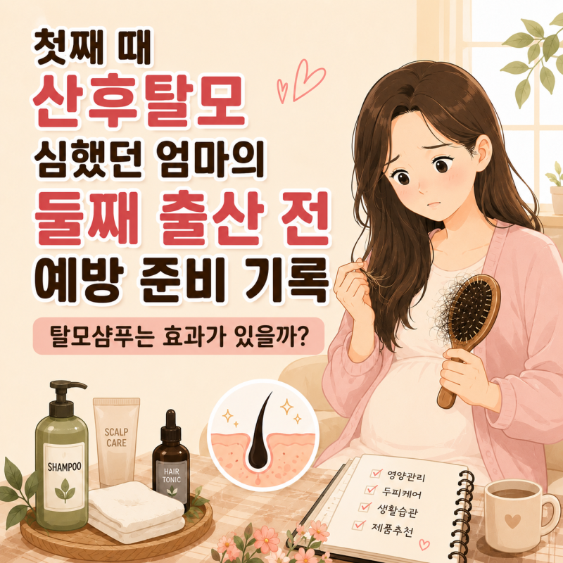 첫째 때 산후탈모 심했던 엄마의 둘째 출산 전 예방 준비 기록 | 탈모샴푸는 효과가 있을까? ....