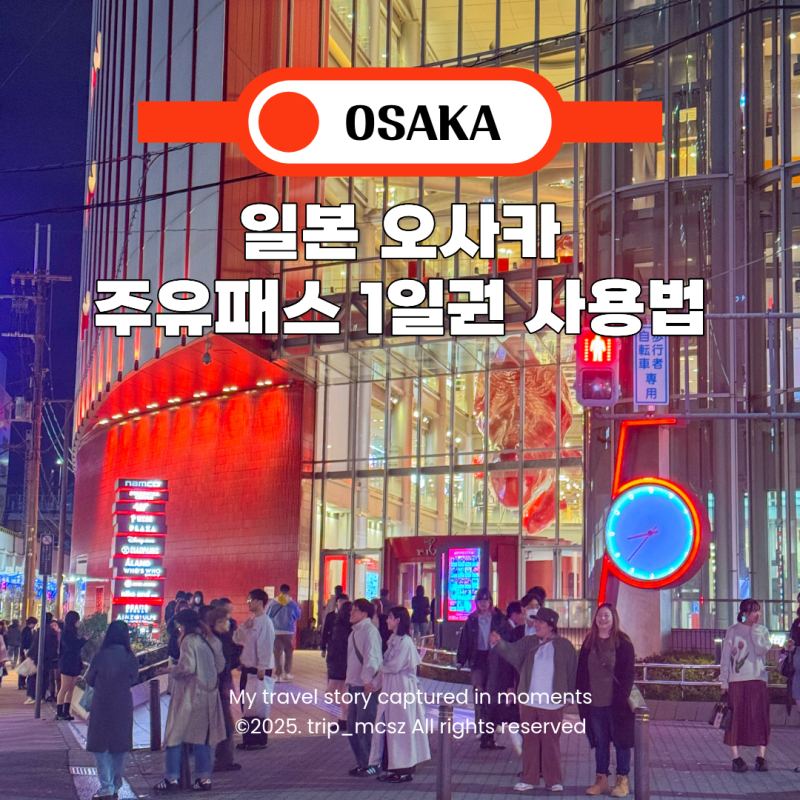 오사카 주유패스 사용처 사용법 1일권 2일권 노선 가격