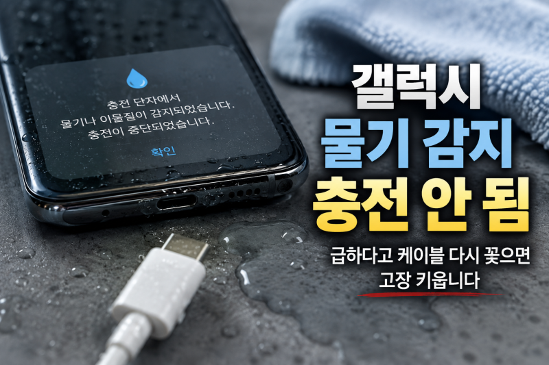 갤럭시 물기 감지 충전 안 됨, 급하다고 계속 꽂으면 더 오래 걸립니다