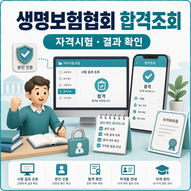 생명보험협회 홈페이지 자격시험 합격조회 방법