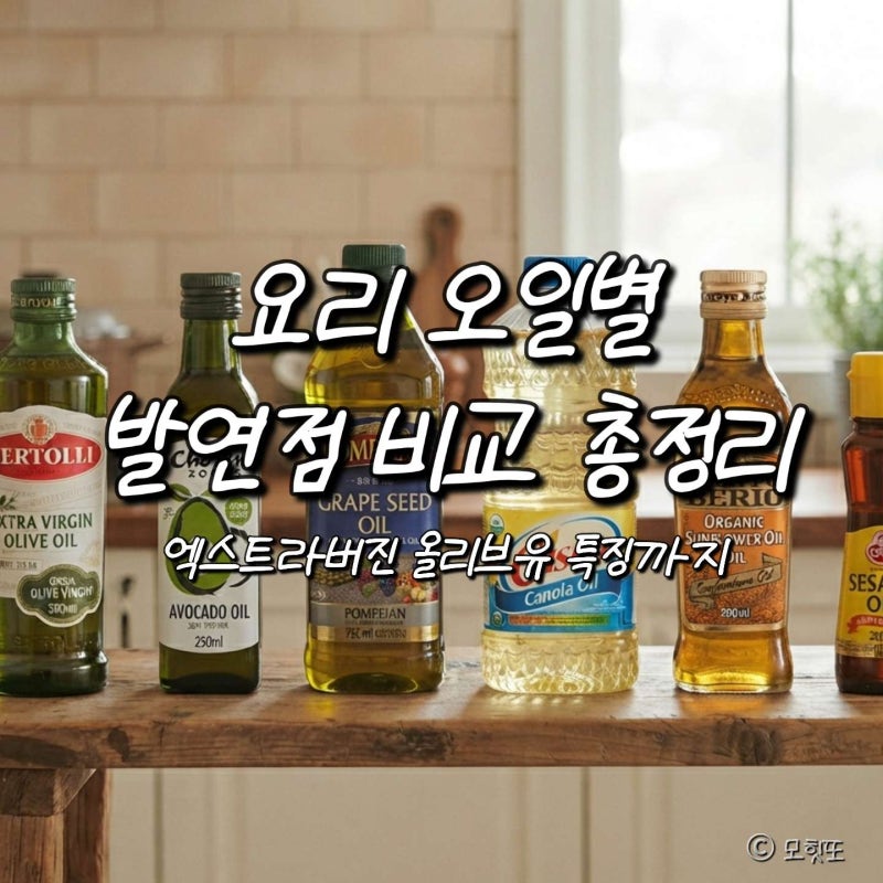요리 오일별 발연점 비교 총정리 ㅣ 엑스트라버진 올리브유 까지 한 번에 알아보기