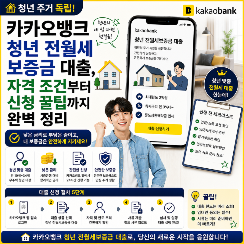 [청년 주거 독립] 카카오뱅크 청년 전월세보증금 대출, 자격 조건부터 신청 꿀팁까지 완벽 정....