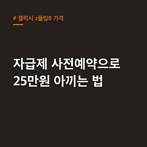 갤럭시 Z 플립8 가격, 자급제 사전예약으로 25만원 아끼는 법