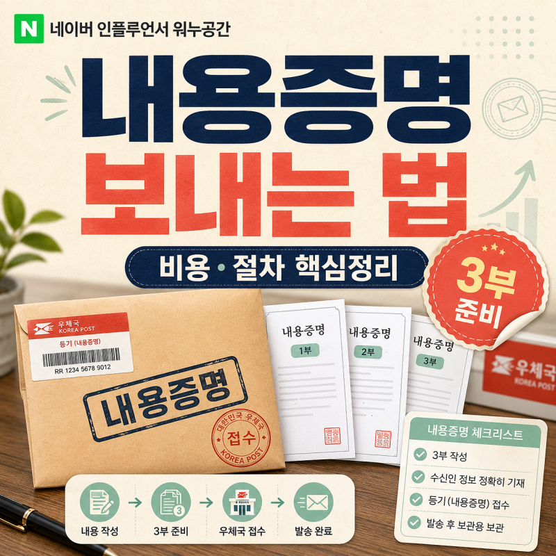 우체국 내용증명 보내는 법, 비용부터 3부 준비까지 한 번에 확인