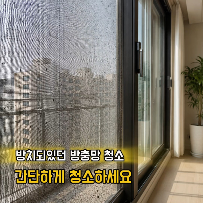 "어떻게 청소하지?" 먼지 가득한 방충망 분무기 하나로 해결 초간단 청소방법