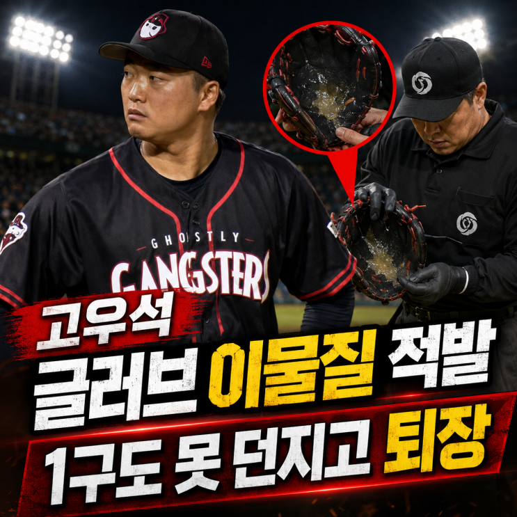 <b>고우석</b> 글러브 <b>이물질 적발</b> 논란, 마이너리그 복귀전서 1구도... 