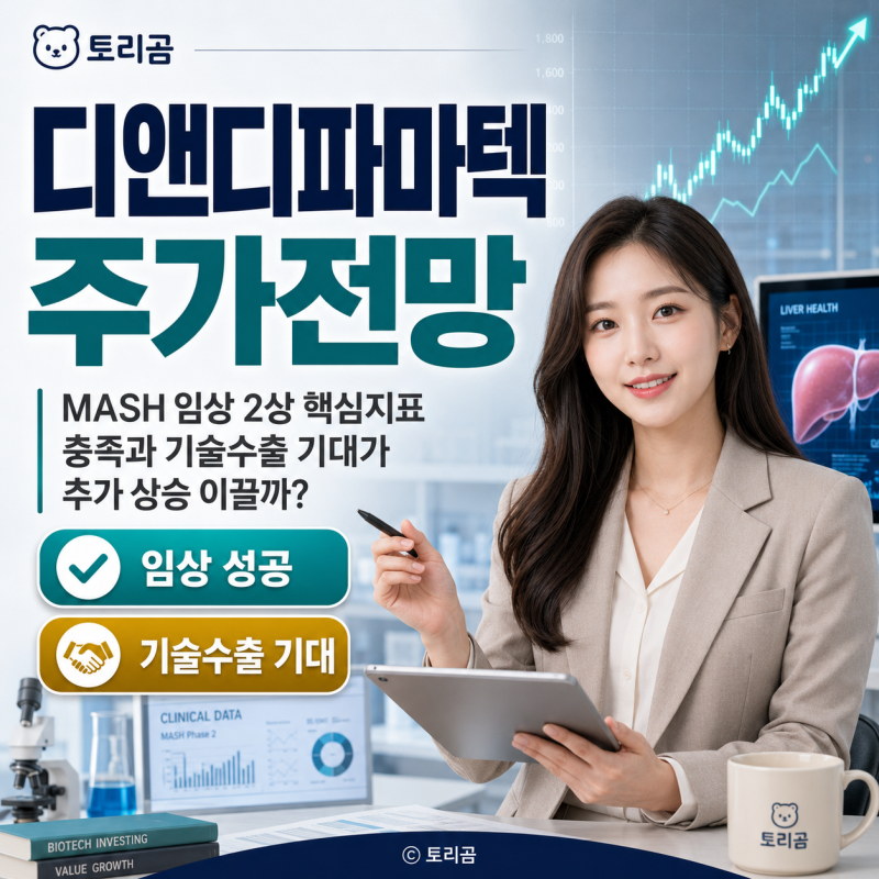 디앤디파마텍 주가전망, MASH 임상 2상 핵심지표 충족과 기술수출 기대가 추가 상승 이끌까?
