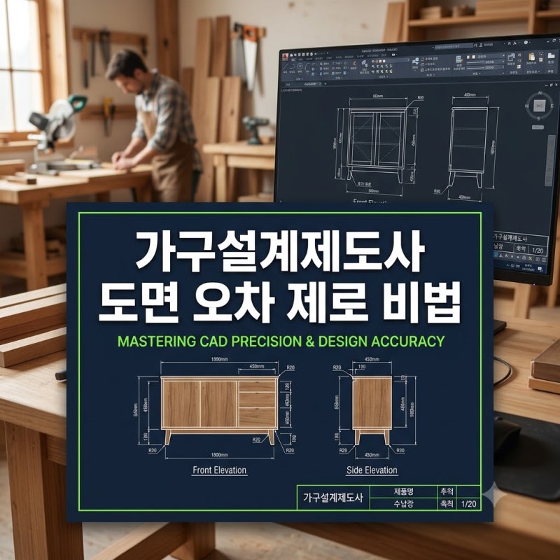 가구 디자인 자격증 취득과 오토캐드 가구 설계 도면 작성 시 독자가 놓치기 쉬운 오차 감점 ....