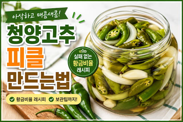 청양 고추 피클 만드는 법, 실패 없이 아 삭 하게 만드는 황금 비율 레시피 총 정리