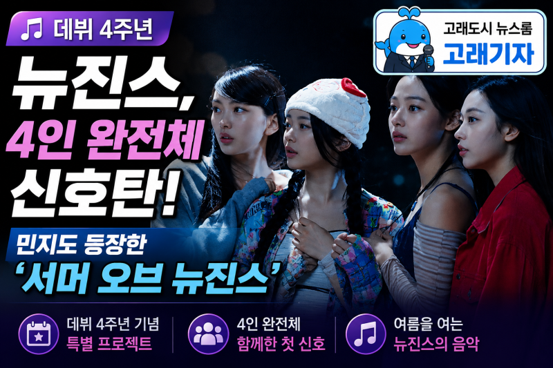 뉴진스, 데뷔 4주년에 '4인 완전체' 신호탄 — 민지도 등장한 '서머 오브 뉴진스'
