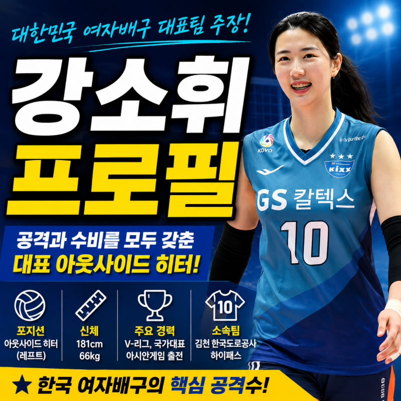 강소휘 프로필｜나이·키·고향·포지션·연봉·국가대표