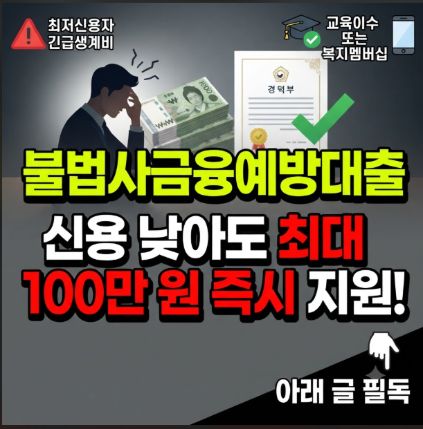 불법사금융예방대출 신청 자격 조건과 준비 서류 및 교육 이수 총정리